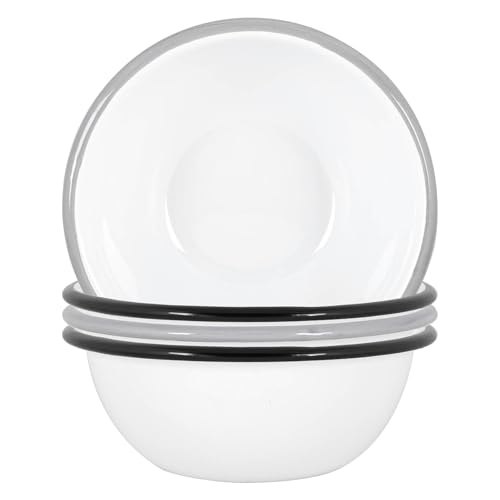 Argon Tableware Weiße Emailleschalen - 16cm - Schwarz/Grau Argon Tableware Weiße Emailleschalen - 16cm - Schwarz/Grau von Argon Tableware