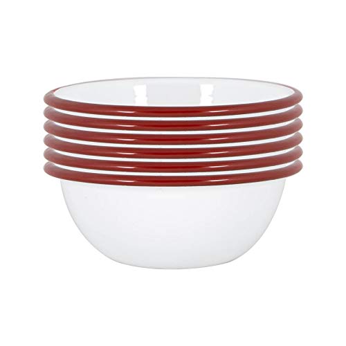 Argon Tableware Weiße Emailleschalen - 16cm - Rot - Pack Von 6 von Argon Tableware