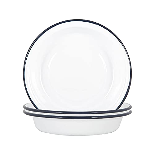 Argon Tableware Weißer Emaille Deep Bowls - 22,5cm - Marine - Pack Von 12 von Argon Tableware