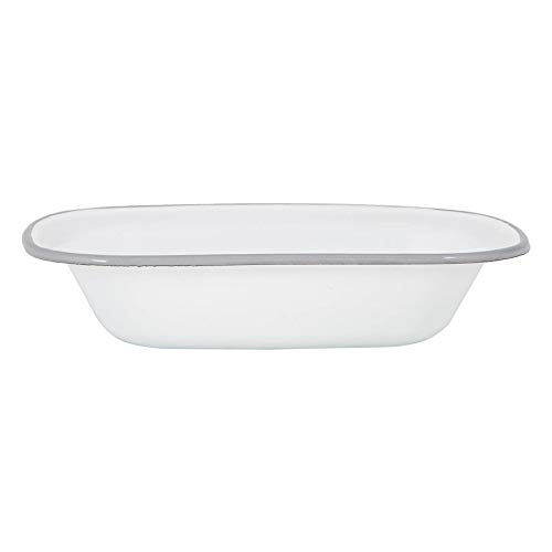 Argon Tableware Weißer Emaille -Tortenschale - 25,5cm - Grau von Argon Tableware