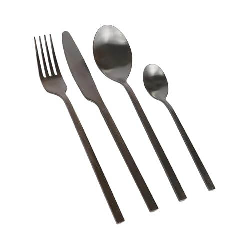 Argon Tischware 16 Stück Besteckset aus Edelstahl - Schwarz - Essen Gabeln Messer Löffel Hochglanzpoliert Metall 4-Person Tisch Gabel Messer Löffel Set Argon Tischware 16 Stück Besteckset aus Edelstahl - Schwarz - Essen Gabeln Messer Löffel Hochglanzpoliert Metall 4-Person Tisch Gabel Messer Löffel Set von Argon Tableware