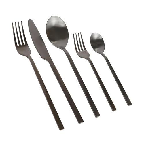 Argon Tischware 40 Stück Besteckset aus Edelstahl - Schwarz - Essen Gabeln Messer Löffel Hochglanzpoliert Metall 4-Person Tisch Gabel Messer Löffel Set Argon Tischware 40 Stück Besteckset aus Edelstahl - Schwarz - Essen Gabeln Messer Löffel Hochglanzpoliert Metall 4-Person Tisch Gabel Messer Löffel Set von Argon Tableware