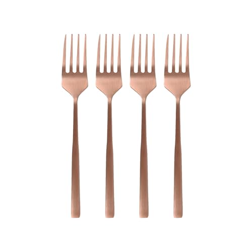 Argon Tischware Kuchengabeln aus Edelstahl - 15cm - Kupfer - 4X Essen Gabeln Hochglanzpoliert Metall Gabel 4-Stück Tisch Gabel Besteckset von Argon Tableware