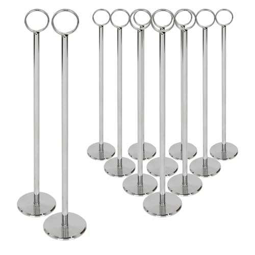 Argon Tableware Tischnummernhalter – Packung mit 12–30 cm – silberner, hoher Tischkartenhalter, Zahlenständer für Hochzeit, Restaurantmenü, Memo, Party, Konferenz, Feier von Argon Tableware