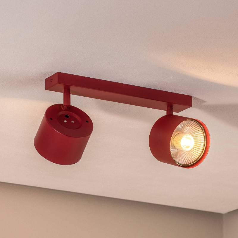Deckenspot Chloe verstellbar zweiflammig, rot von Argon