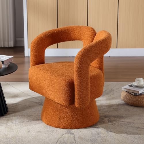 Arhatreya 360 Grad drehbare Kuschelfass-Akzentstühle, runde Sessel mit breiter Polsterung, Flauschiger Stoffsessel für Wohnzimmer, Schlafzimmer, Büro, Warteräume Orange Arhatreya 360 Grad drehbare Kuschelfass-Akzentstühle, runde Sessel mit breiter Polsterung, Flauschiger Stoffsessel für Wohnzimmer, Schlafzimmer, Büro, Warteräume Orange von Arhatreya