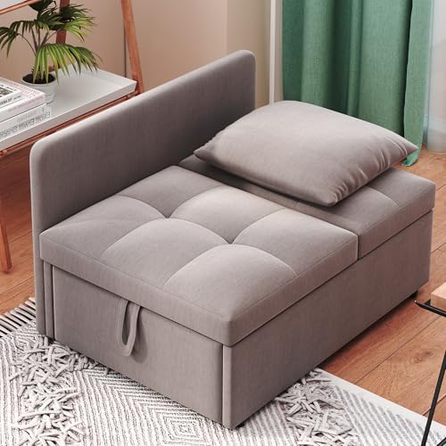 Arhatreya Polsterbett Schlafsofa, 3 in 1 Multifunktions Sofabett mit Verstellbarer Rückenlehne, Liegesofa für Büro, Schlafzimmer, Wohnung, Linen, Grau Arhatreya Polsterbett Schlafsofa, 3 in 1 Multifunktions Sofabett mit Verstellbarer Rückenlehne, Liegesofa für Büro, Schlafzimmer, Wohnung, Linen, Grau von Arhatreya