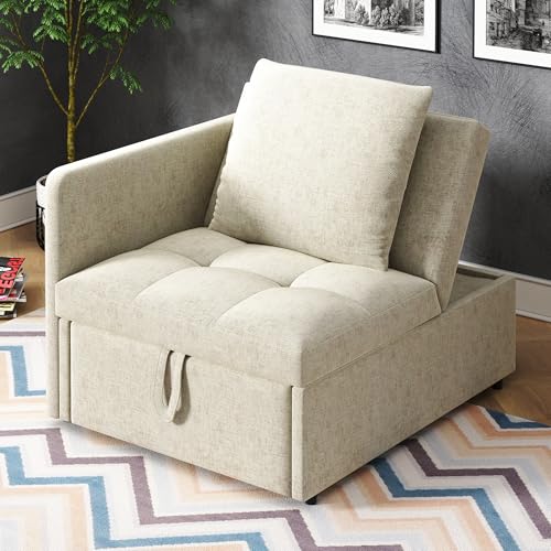Arhatreya Polsterbett Schlafsofa, 3 in 1 Multifunktions Sofabett mit Verstellbarer Rückenlehne, Liegesofa für Wohnzimmer, Schlafzimmer, Wohnung, Linen, Beige Arhatreya Polsterbett Schlafsofa, 3 in 1 Multifunktions Sofabett mit Verstellbarer Rückenlehne, Liegesofa für Wohnzimmer, Schlafzimmer, Wohnung, Linen, Beige von Arhatreya
