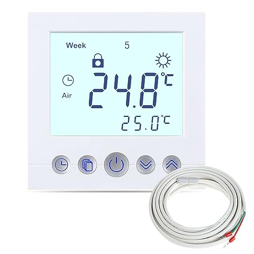 Digital Thermostat C16 Raumthermostat Fußbodenheizung Wandheizung LED weiß von Arhatreya