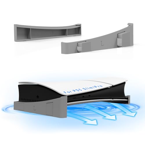 AriKroii Horizontaler Ständer für PS5 Pro/ PS5 Slim, PS5 Pro Horizontal Ständer Aufbewahrung, Halterung Standfuß Zubehör Kompatibel mit PS5 Pro/PS5 Slim Disc & Digital Editions (Grau) von AriKroii