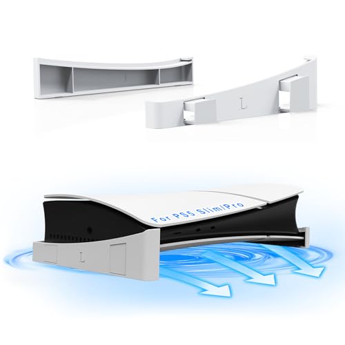AriKroii Horizontaler Ständer für PS5 Pro/ PS5 Slim, PS5 Pro Horizontal Ständer Aufbewahrung, Halterung Standfuß Zubehör Kompatibel mit PS5 Pro/PS5 Slim Disc & Digital Editions (Weiß) von AriKroii