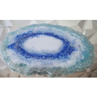 Handgefertigt. Einzigartiges Geode Tablett. Waschtisch Tablett, Servier Achat Schmuck von ArianaArtistry