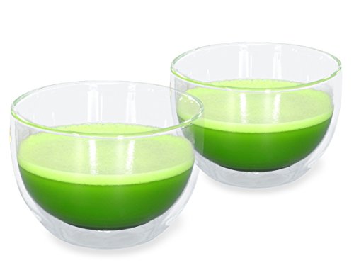 Matcha Schalen Set 2 teilig, je 400ml aus doppelwandigem Thermo-Glas, Original Aricola® von Aricola