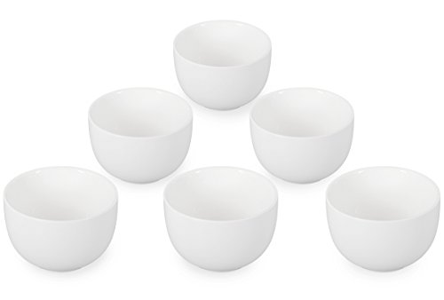 Aricola® Teecup-Set 6-teilig in elegantem glänzenden Weiß mit je 100ml Füllvolumen von Aricola