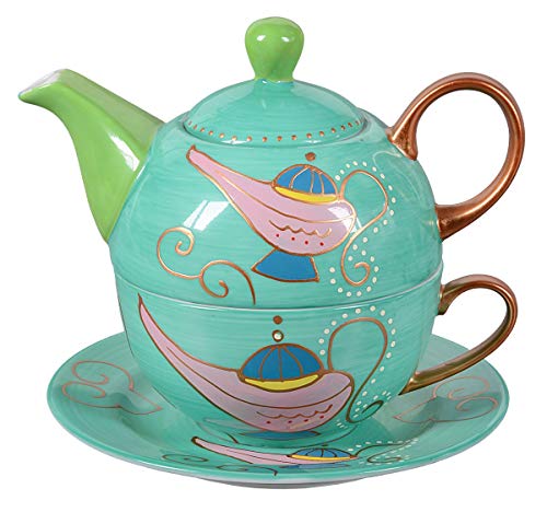 Porzellan Tea for one / Tea4one / Teeservice/Teeset 4-teilig 400ml, hellgrün, handbemalt, Original Aricola® von Aricola