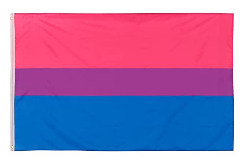 PHENO FLAGS Bi Pride Flagge - Bisexualität Flagge mit Messing-Ösen - 90 x 150 cm - Wetterfeste Fahnen für Fahnenmast - 100% Polyester von PHENO FLAGS