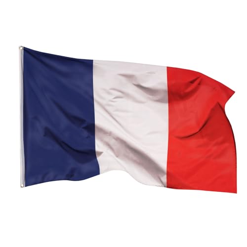 Aricona Frankreich Flagge 60x90cm klein - wetterbeständige Fahne mit Messingösen, 100% Polyester, robuste Doppelnaht & in lebendigen Farben - ideal für Flaggen-Liebhaber von Aricona