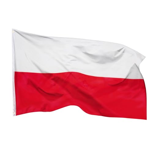 Aricona Polen Flagge 90x150cm - wetterbeständige Fahne mit Messingösen, 100% Polyester, robuste Doppelnaht & in lebendigen Farben - ideal für Flaggen-Liebhaber Aricona Polen Flagge 90x150cm - wetterbeständige Fahne mit Messingösen, 100% Polyester, robuste Doppelnaht & in lebendigen Farben - ideal für Flaggen-Liebhaber von Aricona