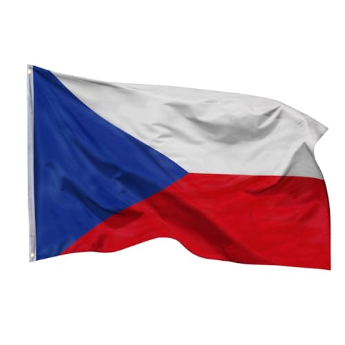 Aricona Tschechien Flagge 90x150cm - wetterbeständige Fahne mit Messingösen, 100% Polyester, robuste Doppelnaht & in lebendigen Farben - ideal für Flaggen-Liebhaber von Aricona