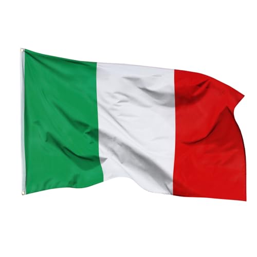 Aricona Italien Flagge 250x150cm groß - wetterbeständige Fahne mit Messingösen, 100% Polyester, robuste Doppelnaht & in lebendigen Farben - ideal für Flaggen-Liebhaber Aricona Italien Flagge 250x150cm groß - wetterbeständige Fahne mit Messingösen, 100% Polyester, robuste Doppelnaht & in lebendigen Farben - ideal für Flaggen-Liebhaber von Aricona
