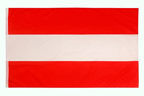 aricona Österreich Flagge - Fahne Österreich 90x150 cm mit Messing-Ösen - Wetterfeste Fahne für Fahnenmast - 100% Polyester von Aricona