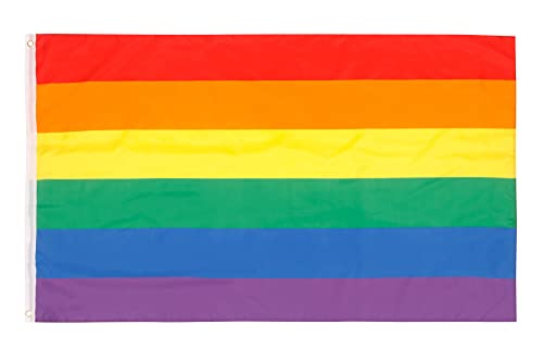 aricona Regenbogen Flagge - LGBTQ Flagge 90 x 150 cm mit Messing-Ösen - Wetterfeste Fahne für Fahnenmast - 100% Polyester von Aricona