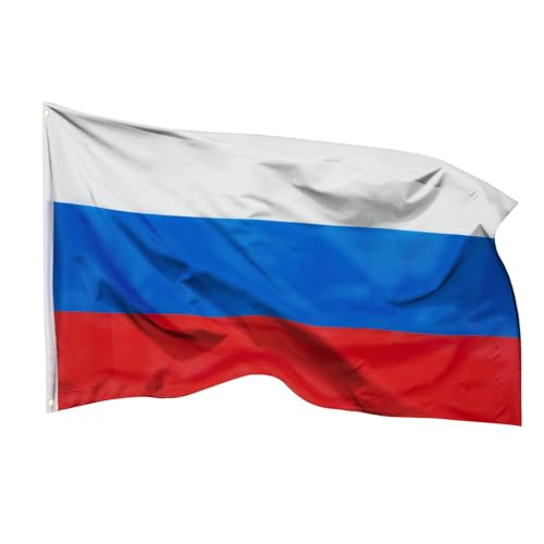 aricona Russland Flagge - Russische Flagge 90x150 cm mit Messing-Ösen - Wetterfeste Fahne für Fahnenmast - 100% Polyester von Aricona