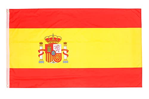 aricona Spanien Flagge - Spanische Nationalflagge 90 x 150 cm mit Messing-Ösen - Wetterfeste Fahne für Fahnenmast - 100% Polyester von Aricona