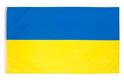 aricona Ukraine Flagge - Ukrainische Fahne 90 x 150 cm mit Messing-Ösen - Wetterfeste Fahne für Fahnenmast - 100% Polyester von Aricona