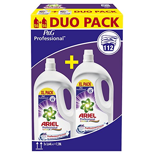 Ariel Professional Colorwaschmittel Flüssig, 2 x 3,64 l, Doppelpack (2 x 56 Waschladungen) von Ariel