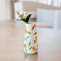 Orange Keramik Vase, Handbemalte Vase von ArienelStore