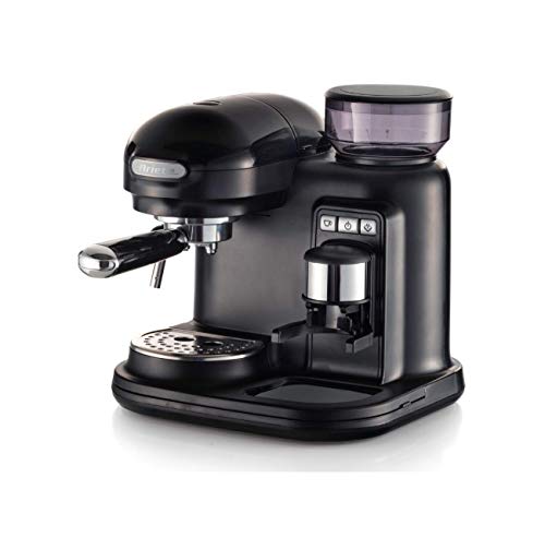 Ariete 1318 Moderne Espressomaschine mit integriertem Mahlwerk, Für Kaffeebohnen und -pulver, Milchaufschäumer Cappuccinatore, 1 Filter, 1080 W, Schwarz von Ariete