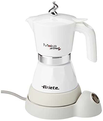 Ariete 1358 Moka Aroma - elektrische Kaffeemaschine für 2-4 Tassen, 400 W, Abschaltautomatik, Warmhaltefunktion auf 30°, Weiß von Ariete