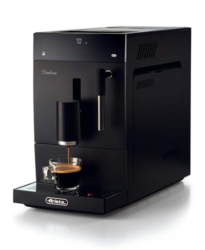 Ariete 1452 Diadema Kaffeevollautomat, 1350W, 19 bar Druck, für Kaffee, Amerikaner und Heißwasser, Cappuccino Gerät, LED-Display, verstellbarer Auslauf, schwarz von Ariete