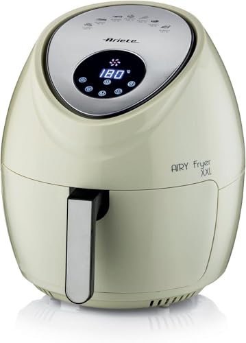 Ariete Airy Fryer XXL 4618, Heißluftfritteuse 7 Liter, 60-Minuten-Timer, LCD- und Touchscreen mit 7 Garstufen, Maximaltemperatur 200° C, Fassungsvermögen 2,5Kg, 1800W, Beige von Ariete