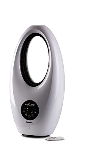 Ariete 803 Digitaler Ventilator, ohne Klingen, 60 W, Tisch, geräuschlos, Oszillationsfunktion, Timer bis zu 7,5 h, 3 Geschwindigkeiten, LED-Licht, Weiß von Ariete