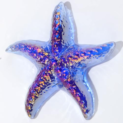 Arikyrist 7,0 cm. mundgeblasenes Glas Blauer Seestern Geburtstag Weihnachten für Frauen Freundin Handgemachte niedliche Seesternfigur für Home Office Dekoration von Arikyrist