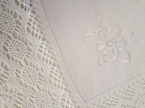 Arinosa Deckchen Shabby Chic Spitze Spitzendecke 40x40 Cremeweiss von Arinosa