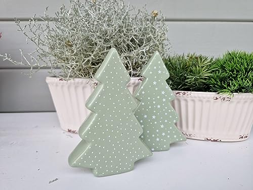 Arinosa Dekofigur Keramik Weihnachtsdeko Weihnachtsbaum Grün Punkte oder Sterne, Bitte Motiv wählen:Sterne Arinosa Dekofigur Keramik Weihnachtsdeko Weihnachtsbaum Grün Punkte oder Sterne, Bitte Motiv wählen:Sterne von Arinosa