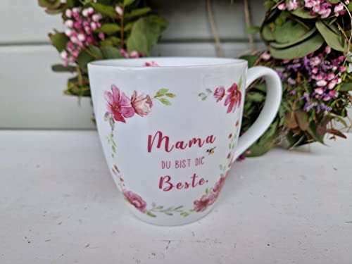 Arinosa Jumbotasse Blumen Muttertag Mama du bist die Beste 480 ml von Arinosa