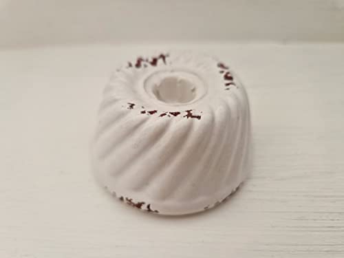 Arinosa Kerzenhalter Backform Kuchen Keramik Ø 6X 3 cm weiß von Arinosa
