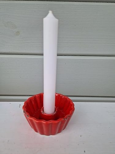 Arinosa Kerzenhalter Backform Rot Ø10x4cm für Stabkerzen von Arinosa