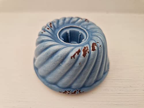 Kerzenhalter Backform Kuchen Keramik Ø 6X 3 cm Blau von Arinosa