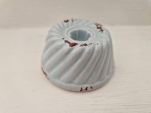 Kerzenhalter Backform Kuchen Keramik Ø 6X 3 cm Hellblau von Arinosa