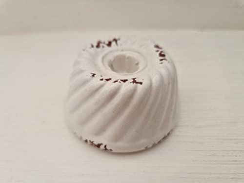 Kerzenhalter Backform Kuchen Keramik Ø 6X 3 cm weiß von Arinosa