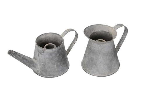Kerzenhalter Shabby Chic Zink Kannen 2er Set für Stabkerzen Ø20mm von Arinosa