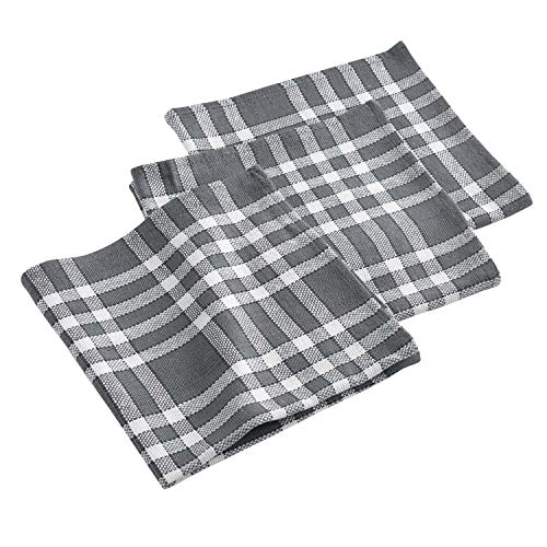 Stoffservietten Grau kariert Landhaus 3 er Set 45x45 cm von Arinosa