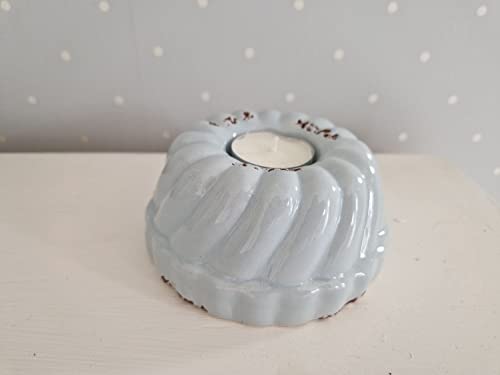 Teelichthalter Backform Kuchen Keramik Ø 12xH5,5cm Hellblau Teelichthalter Backform Kuchen Keramik Ø 12xH5,5cm Hellblau von Arinosa