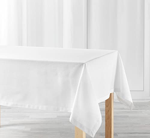 Tischdecke Weiß Landhaus mit Hohlsaum 140x240 cm Baumwolle von Arinosa