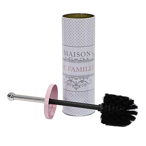 WC Bürste Toilettenbürste Esprit Maison Shabby Weiß Grau Rosa Metall mit Deckel von Arinosa